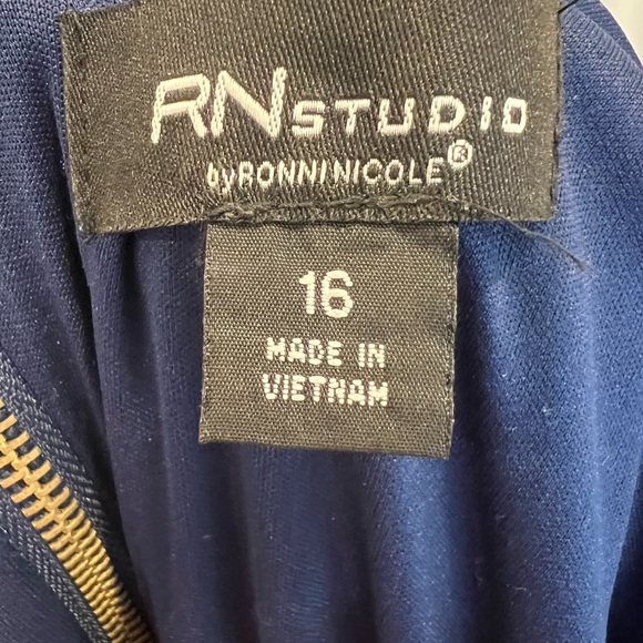 Navy Laced Overlay Dress - Picture 6 of 10